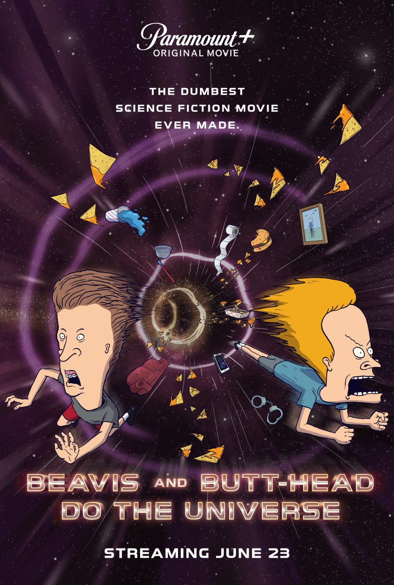 Il poster di Beavis e Butt-Head Do the Universe, in cui li vedremo anche nei panni di Osservatori