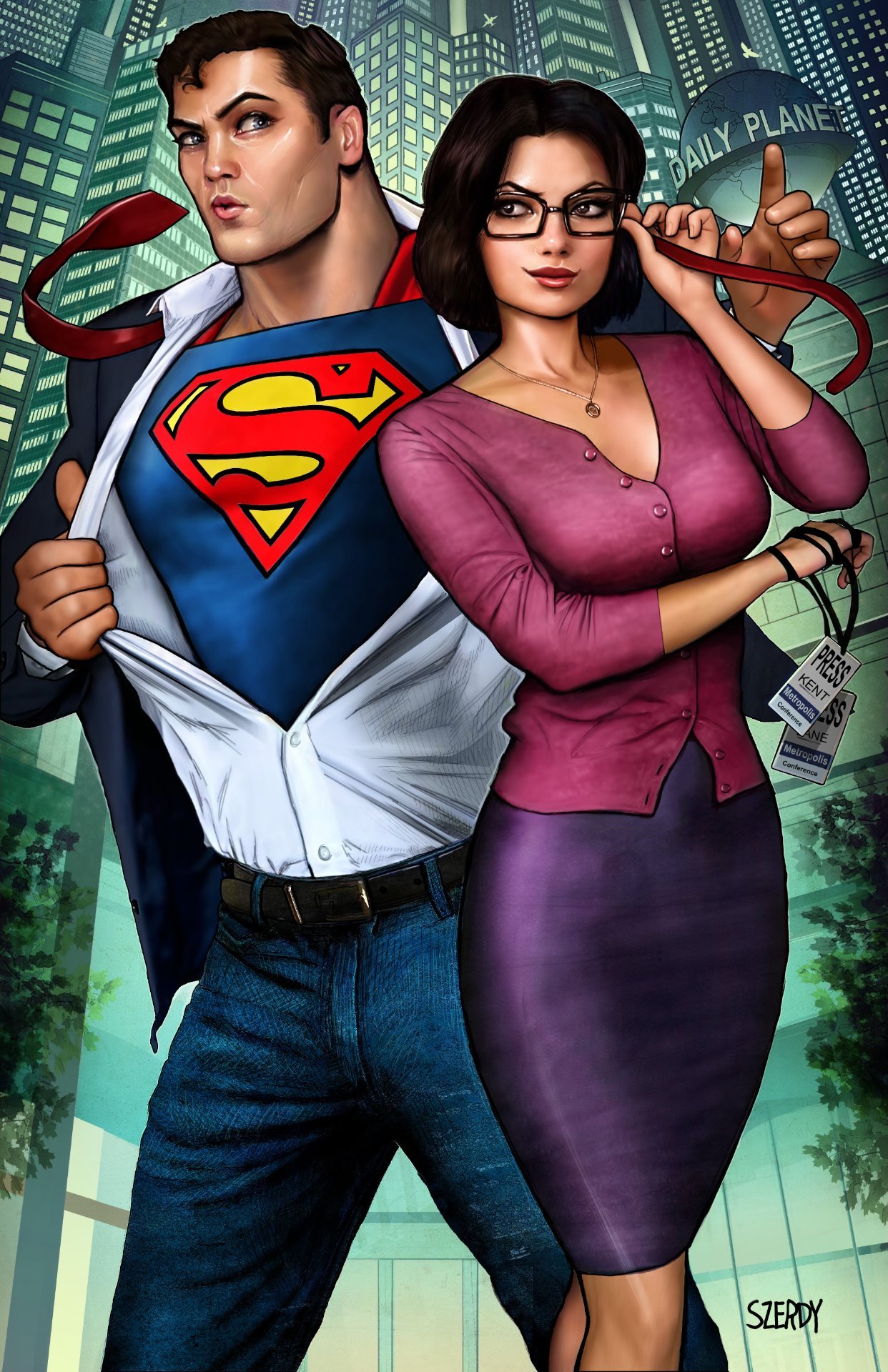 Variant cover di Action Comics #1047 di Nathan Szerdy, prima parte del crossover con Superman: Son of Kal-El