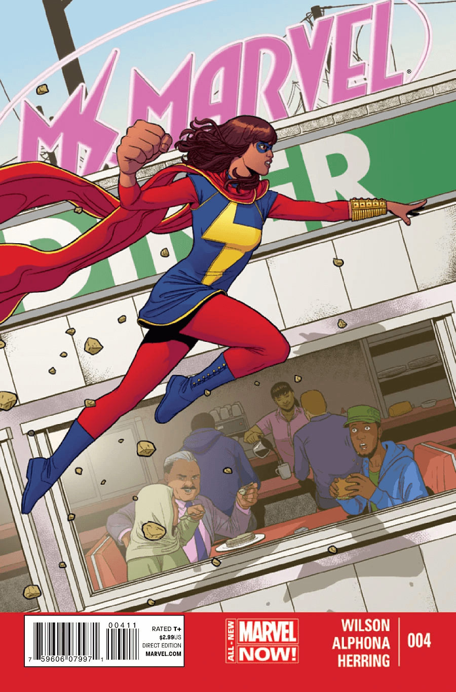 Ms Marvel, la più famosa tra gli eroi musulmanti, sulla cover di Ms Marvel 4 del 2014, di Jamie McKelvie