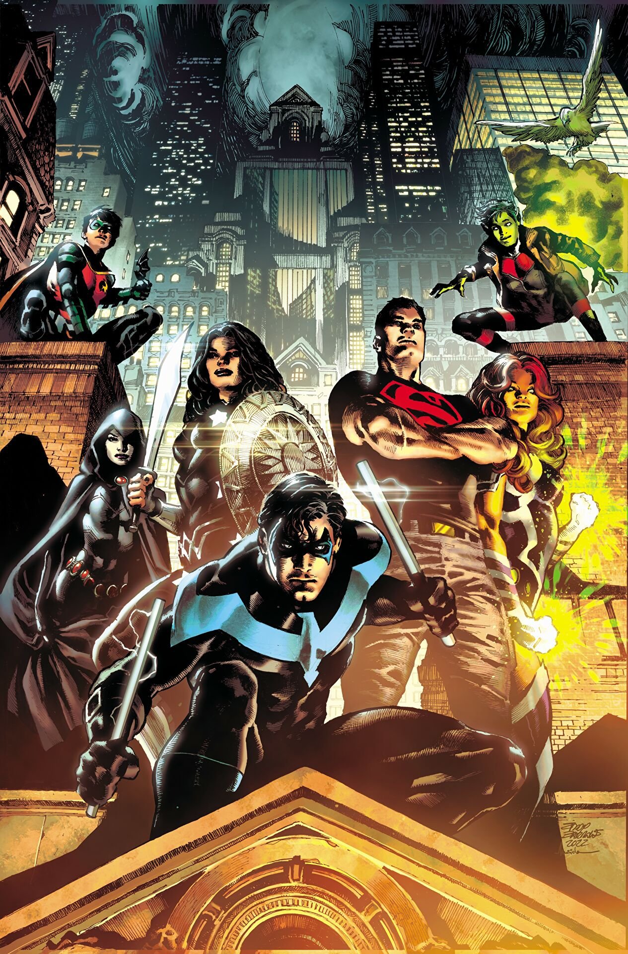 Cover di Titans United Bloodpact 1 di Eddy Barrows, la mini ispirata dalla serie TV