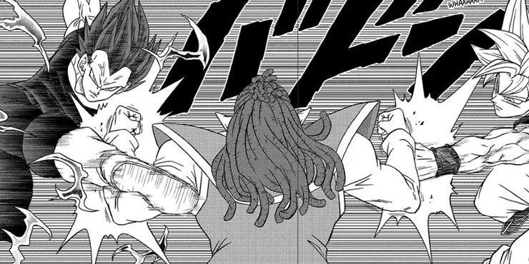 Ultra-Ego-Vegeta-and-Ultra-Instinct-Goku-attack-Gas-in-Dragon-Ball-Super-chapter-84