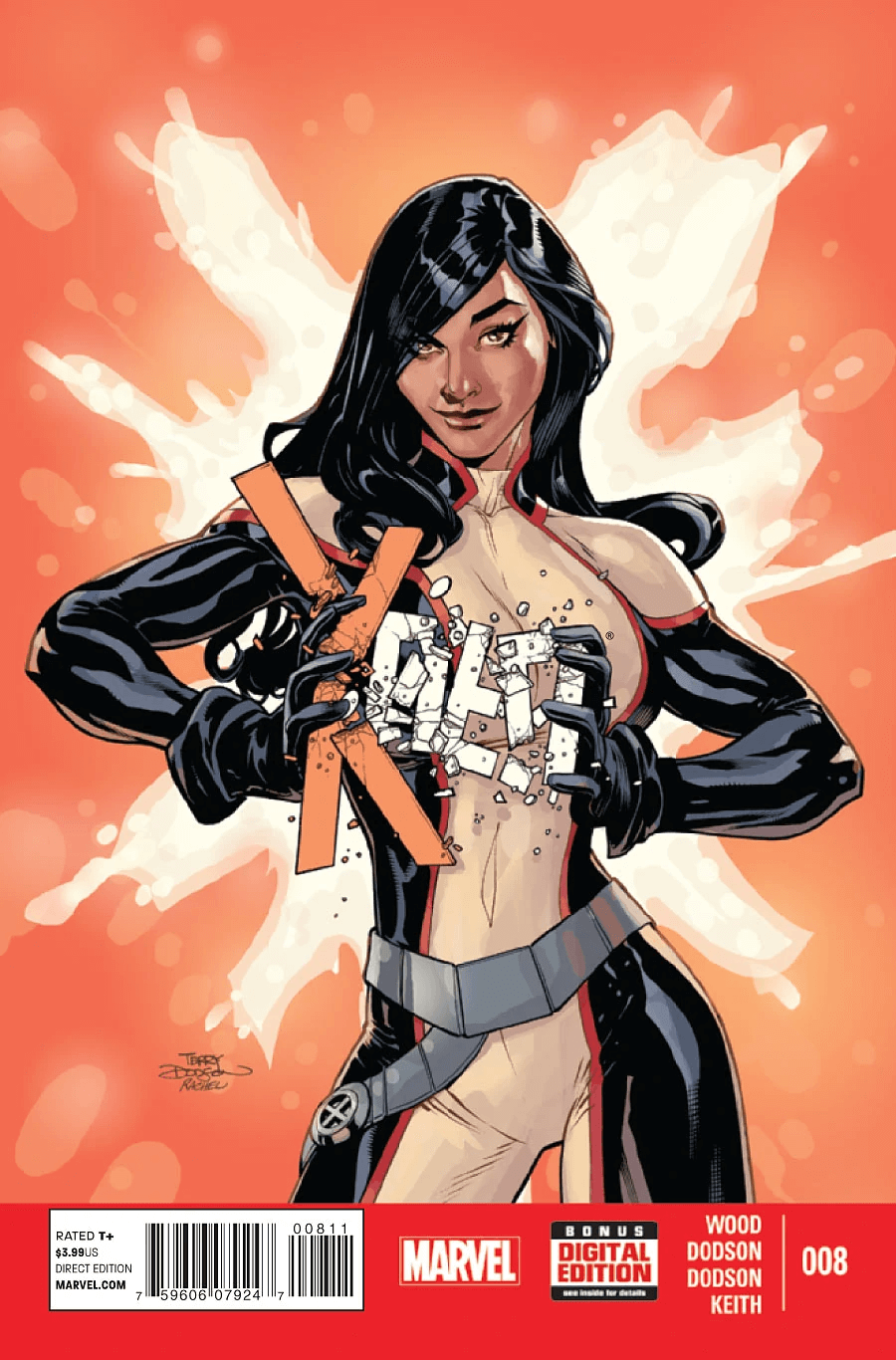 M sulla cover di X-Men 8 del 2013, di Terry Dodson
