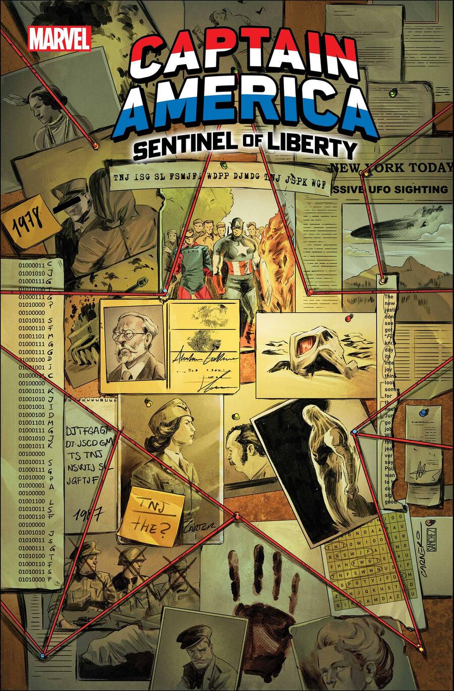 Cover di Captain America: Sentinel of Liberty 4 di Carmen Carnero, che contiene il codice segreto