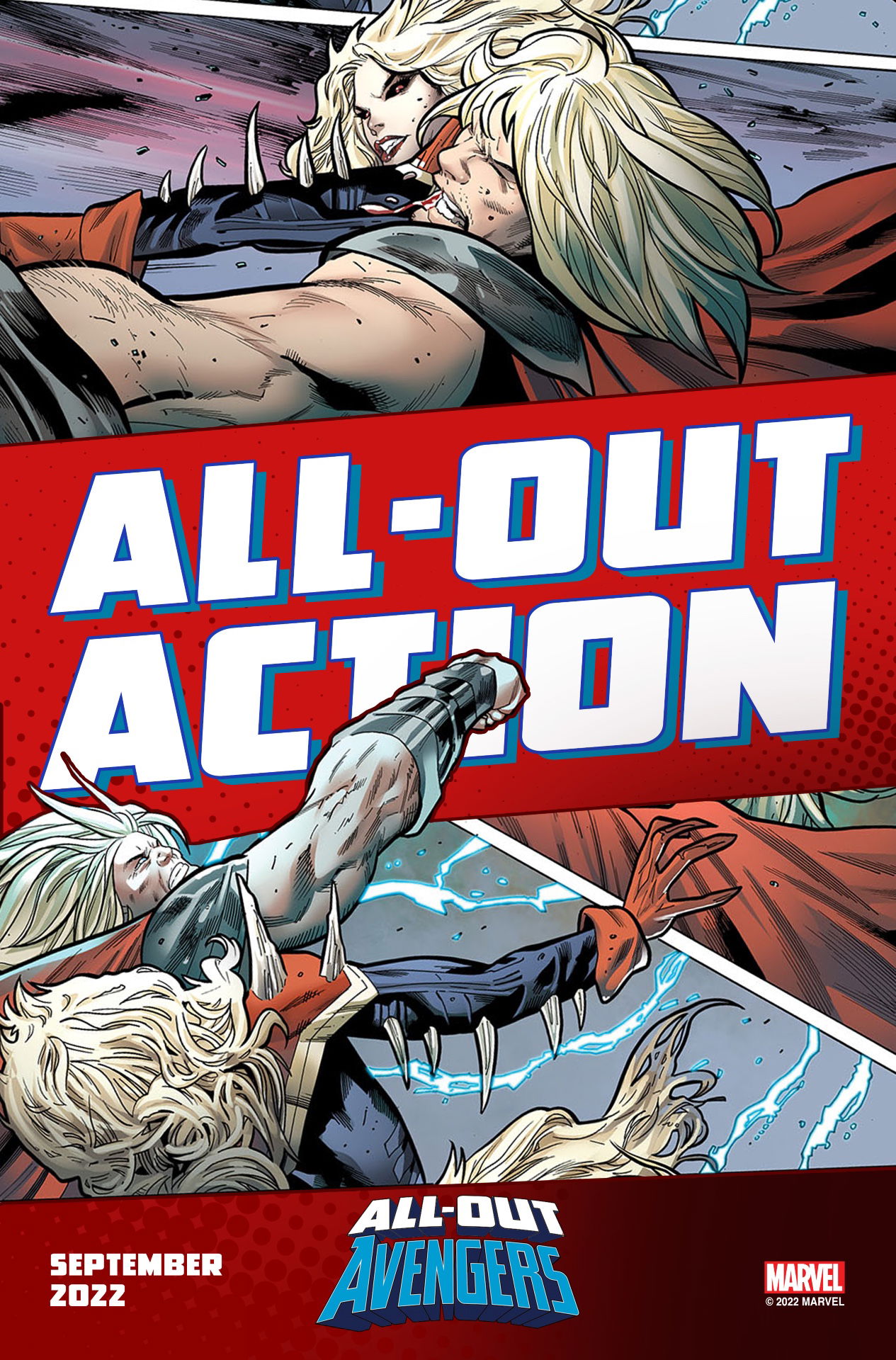Immagine promozionale di All-Out Avengers di Greg Land, con la Carol Danvers malvagia