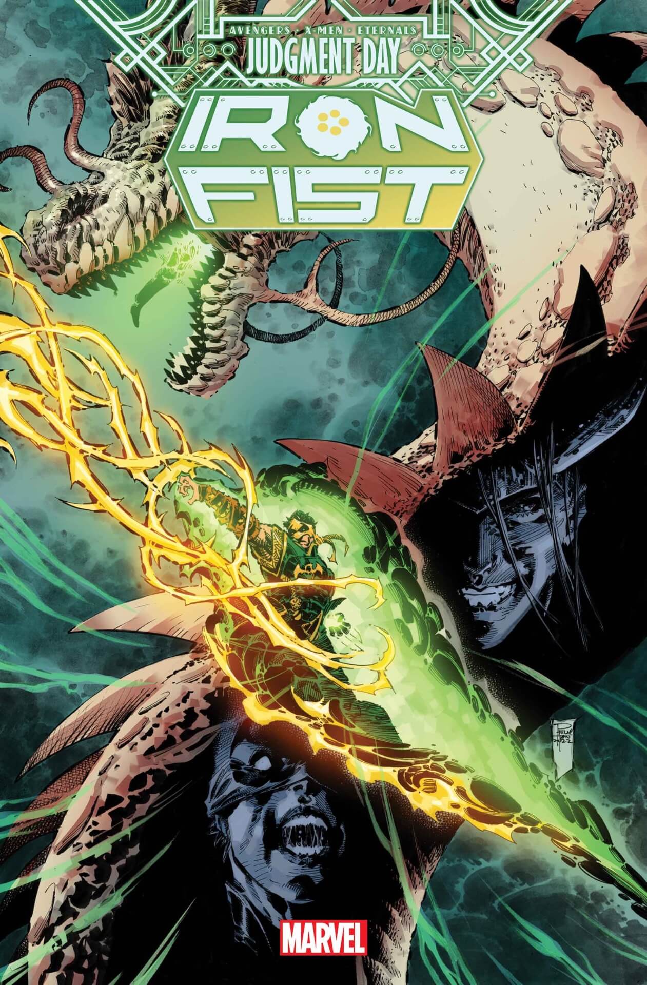 Cover di AXE: Iron Fist di Philip Tan, tie-in di Judgment Day