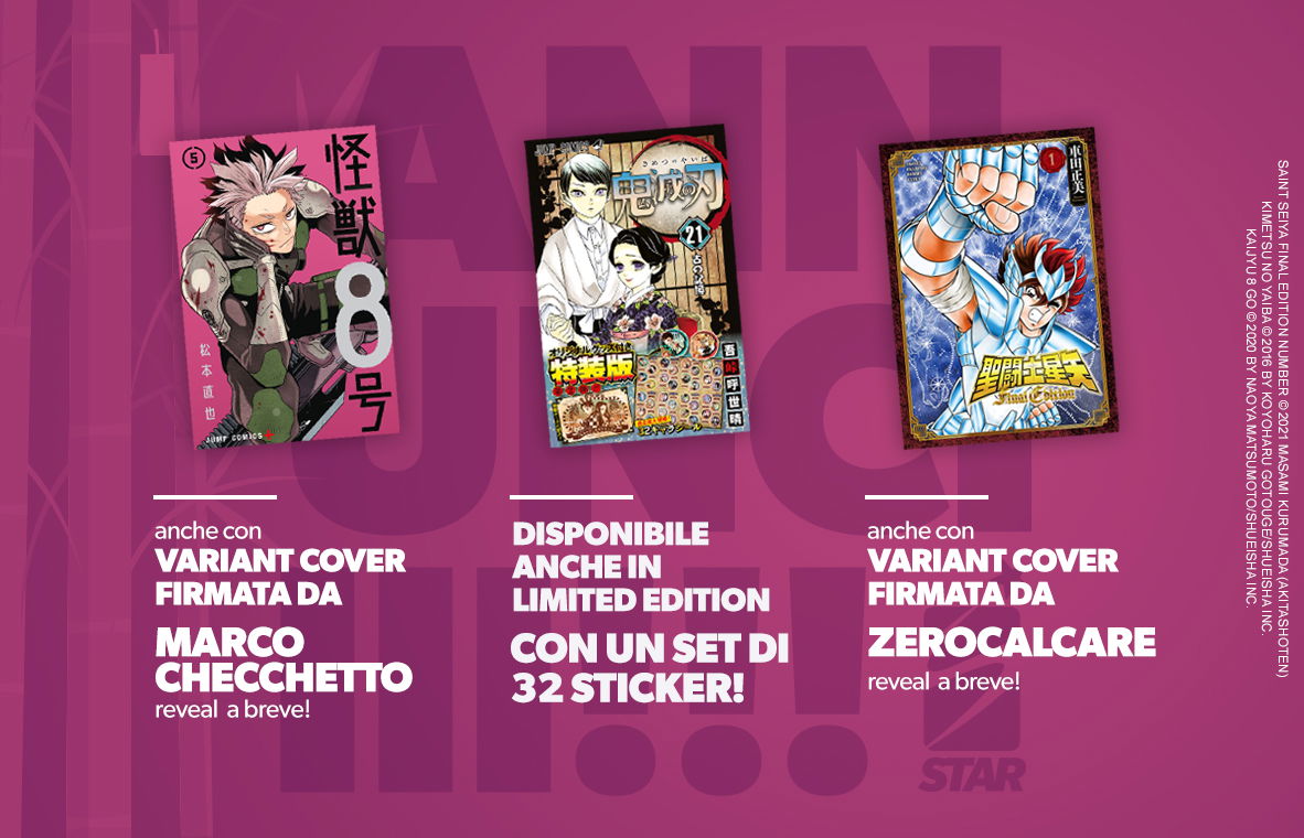 Star Comics: annunciati Saint Seiya Final Edition, Demon Slayer n.21 e KAIJU No. 8 n. 5 article-post