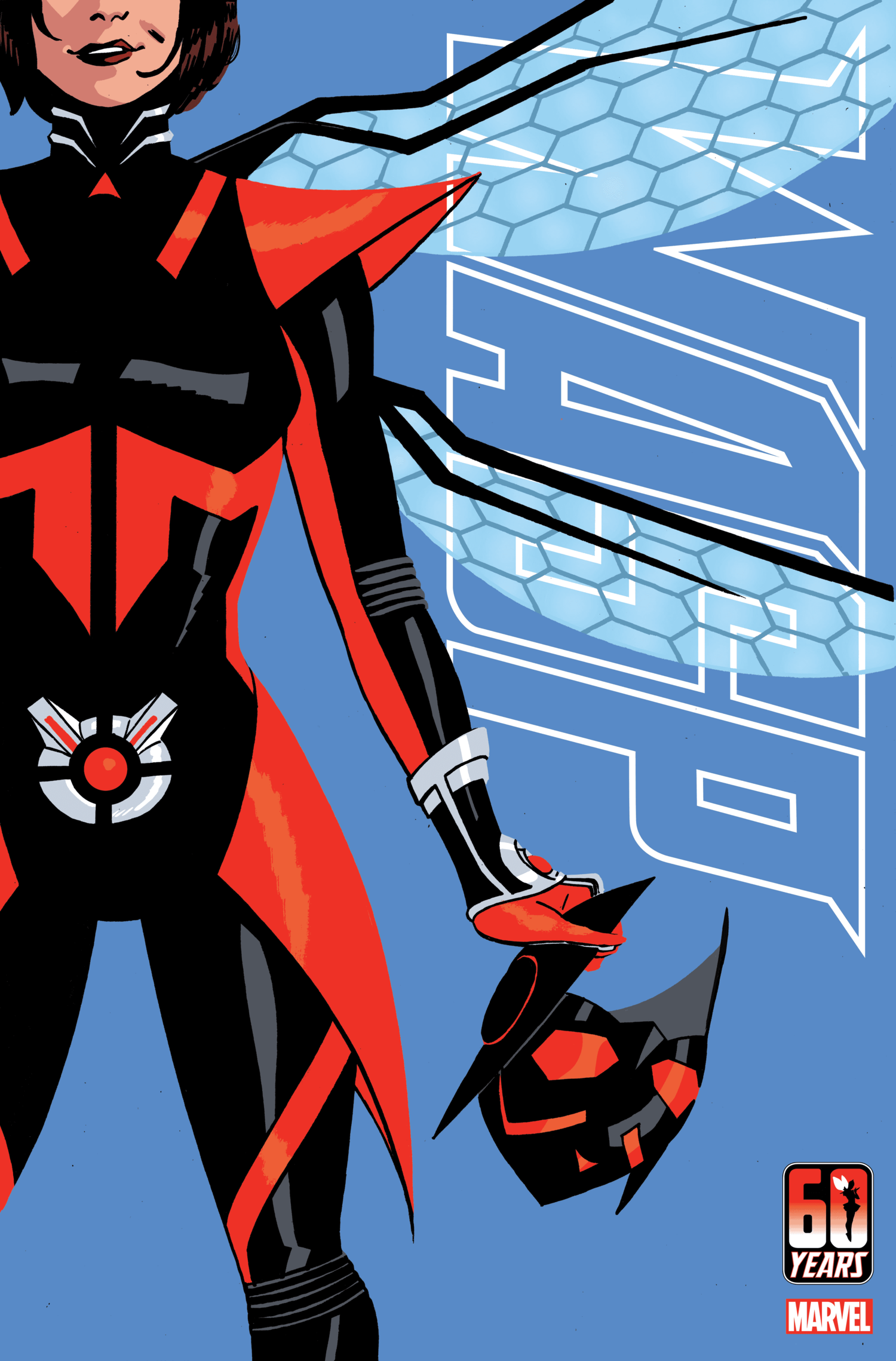 Cover di Wasp 3 di Tom Reilly, mini che celebra i 60 anni dell'eroina, con raffigurata Nadia Van Dyne