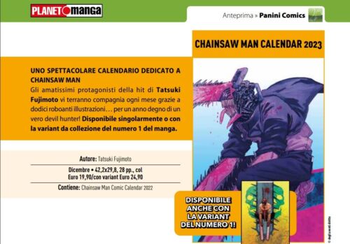 Chainsaw Man: Planet Manga annuncia il calendario ufficiale 2023! preview