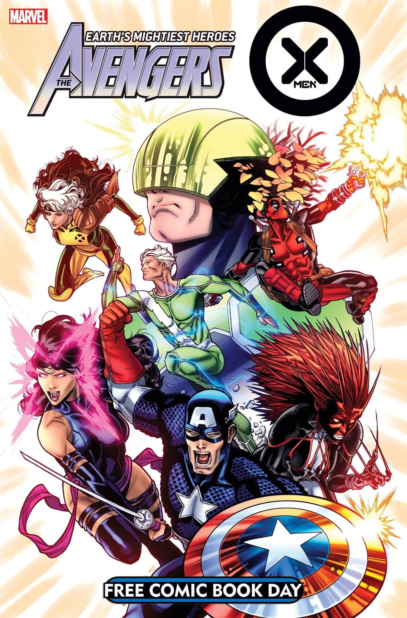 Couverture du Free Comic Book Day 2023 : Avengers/X-Men par Javier Garron