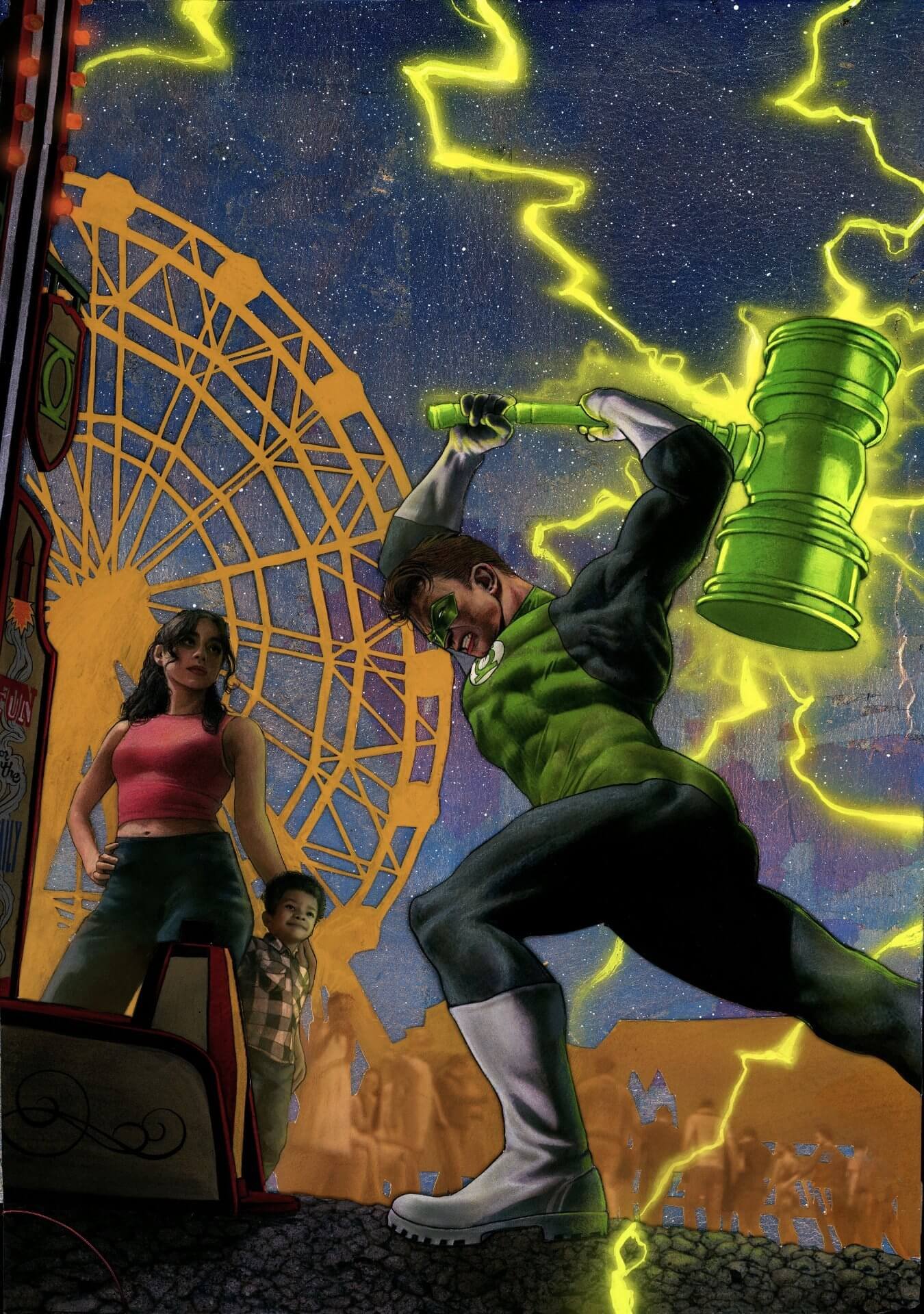 Couverture variante de Green Lantern 1 par Ariel Colon, la nouvelle série Dawn of DC