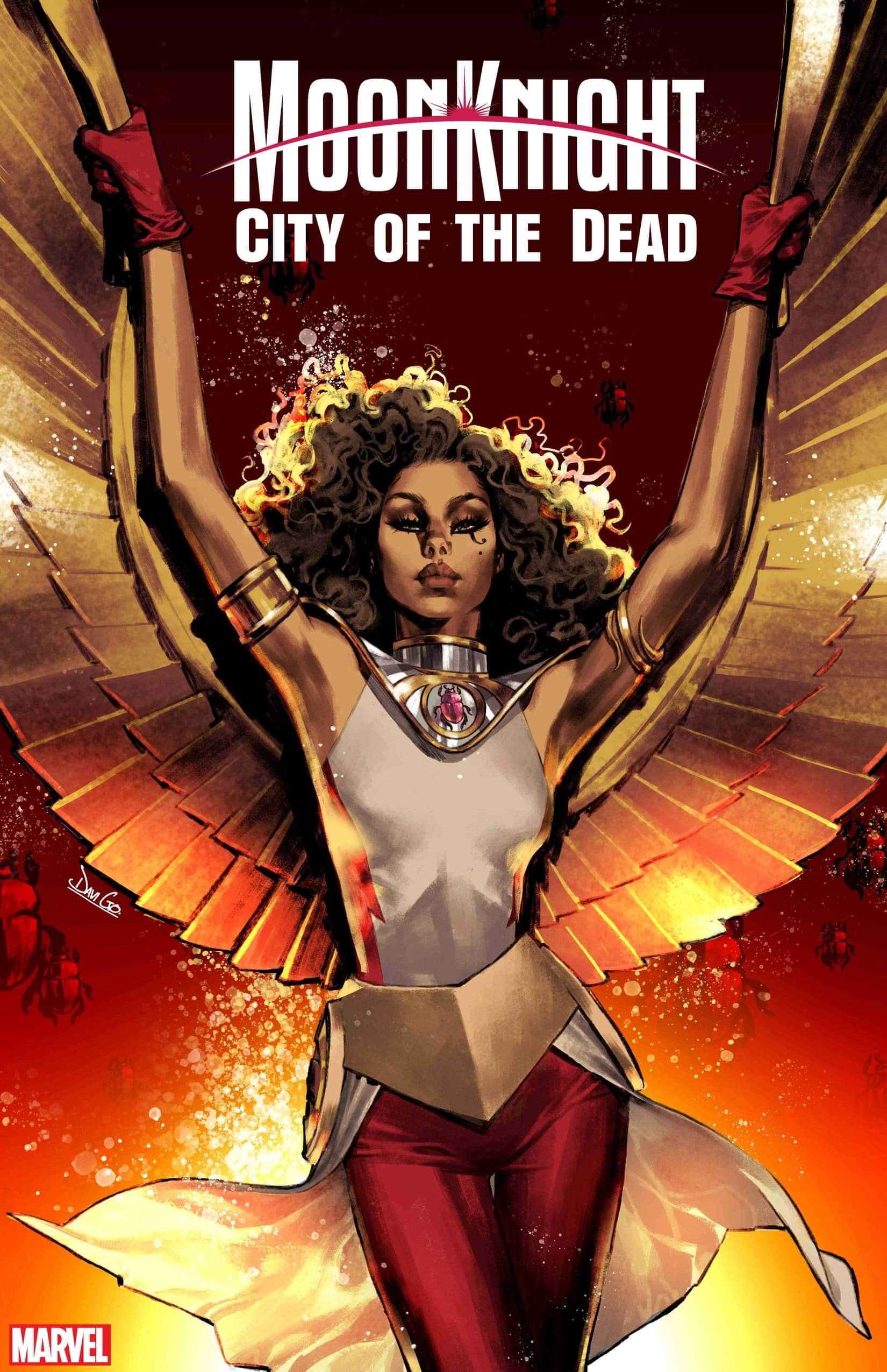 Couverture variante de Moon Knight : City of the Dead par David Go, avec Scarlet Scarab.