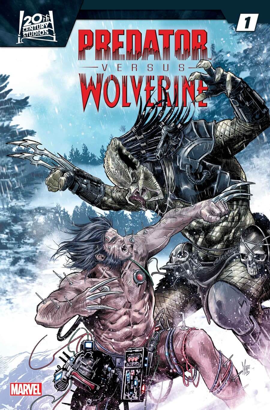 Cover di Predator vs Wolverine 1 di Marco Checchetto