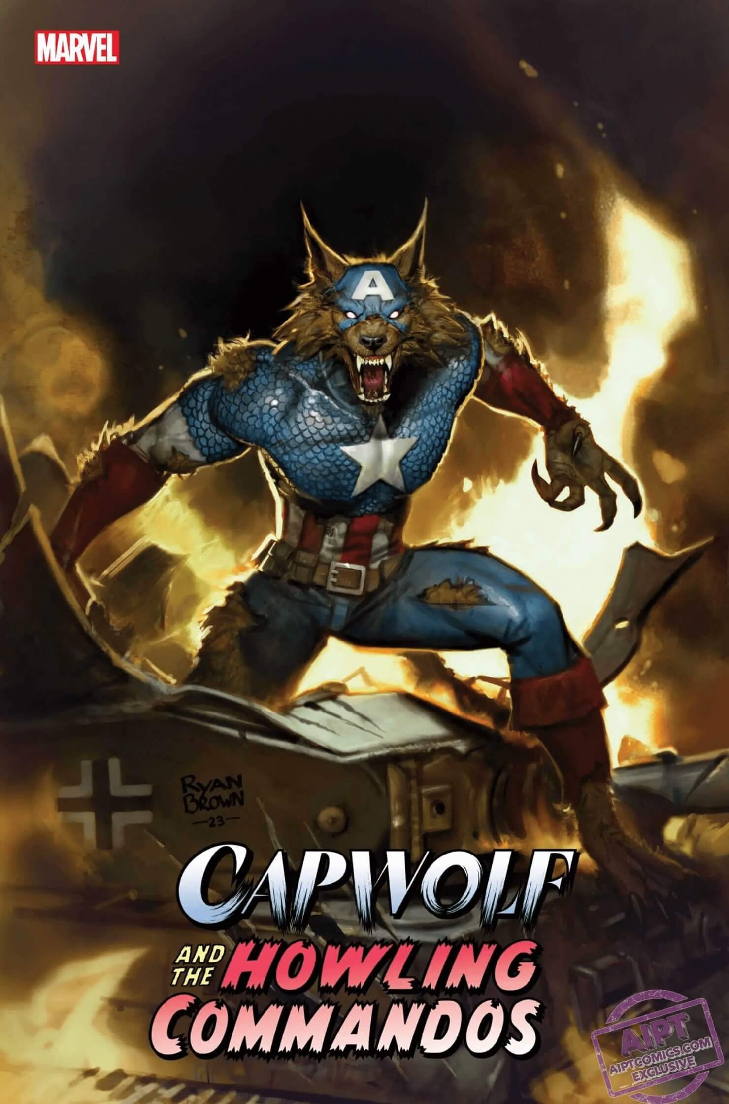 Couverture de Capwolf &amp ; the Howling Commandos 1, par Ryan Brown