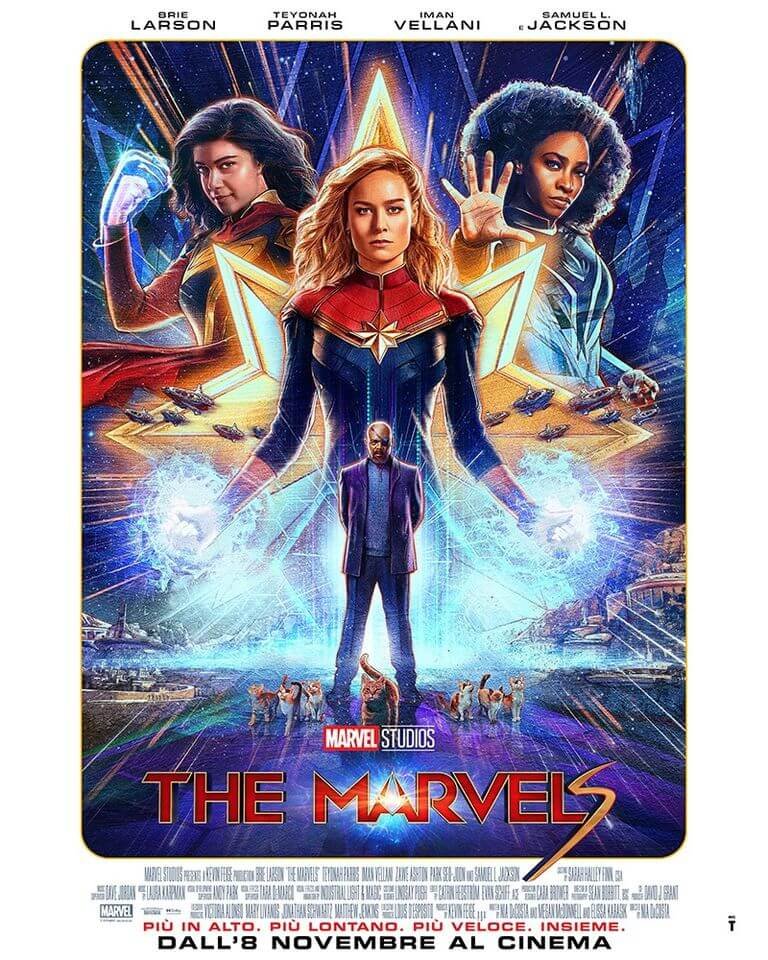 Il nuovo poster di The Marvels, diffuso in concomitanza con il trailer