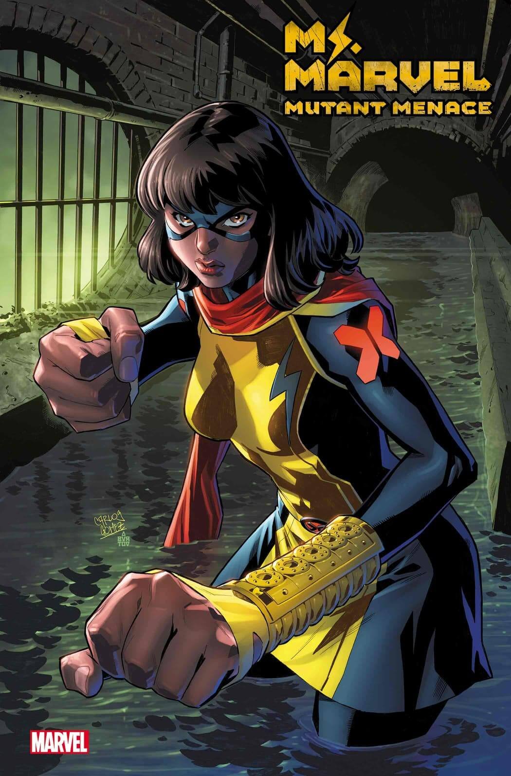 Couverture de Ms Marvel : Mutant Menace 1 par Carlos Gomez, la nouvelle mini mutante dédiée à Kamala Khan.