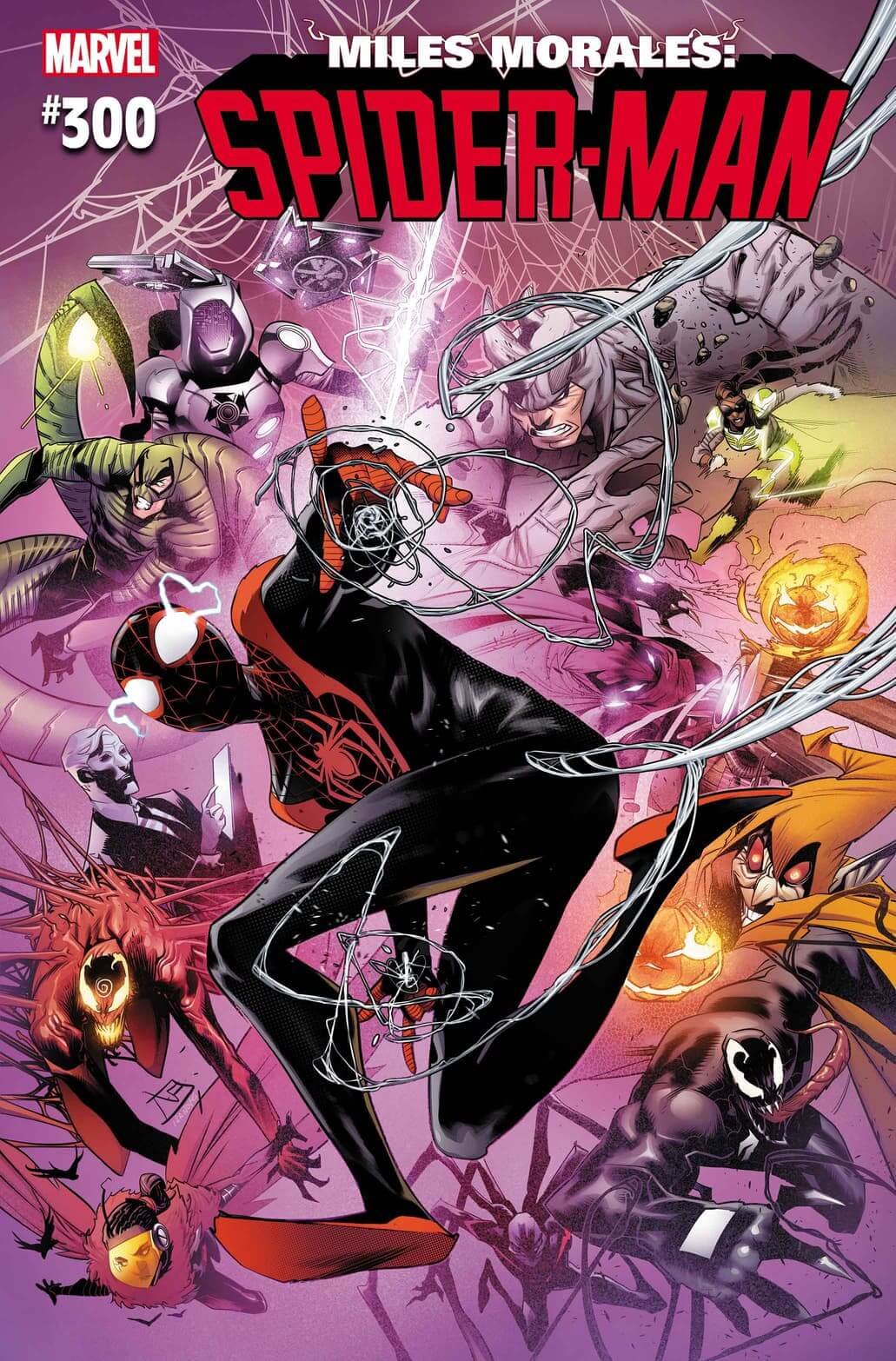 Cover di Miles Morales Spider-Man 18, #300 secondo la numerazione Legacy, di Federico Vicentini