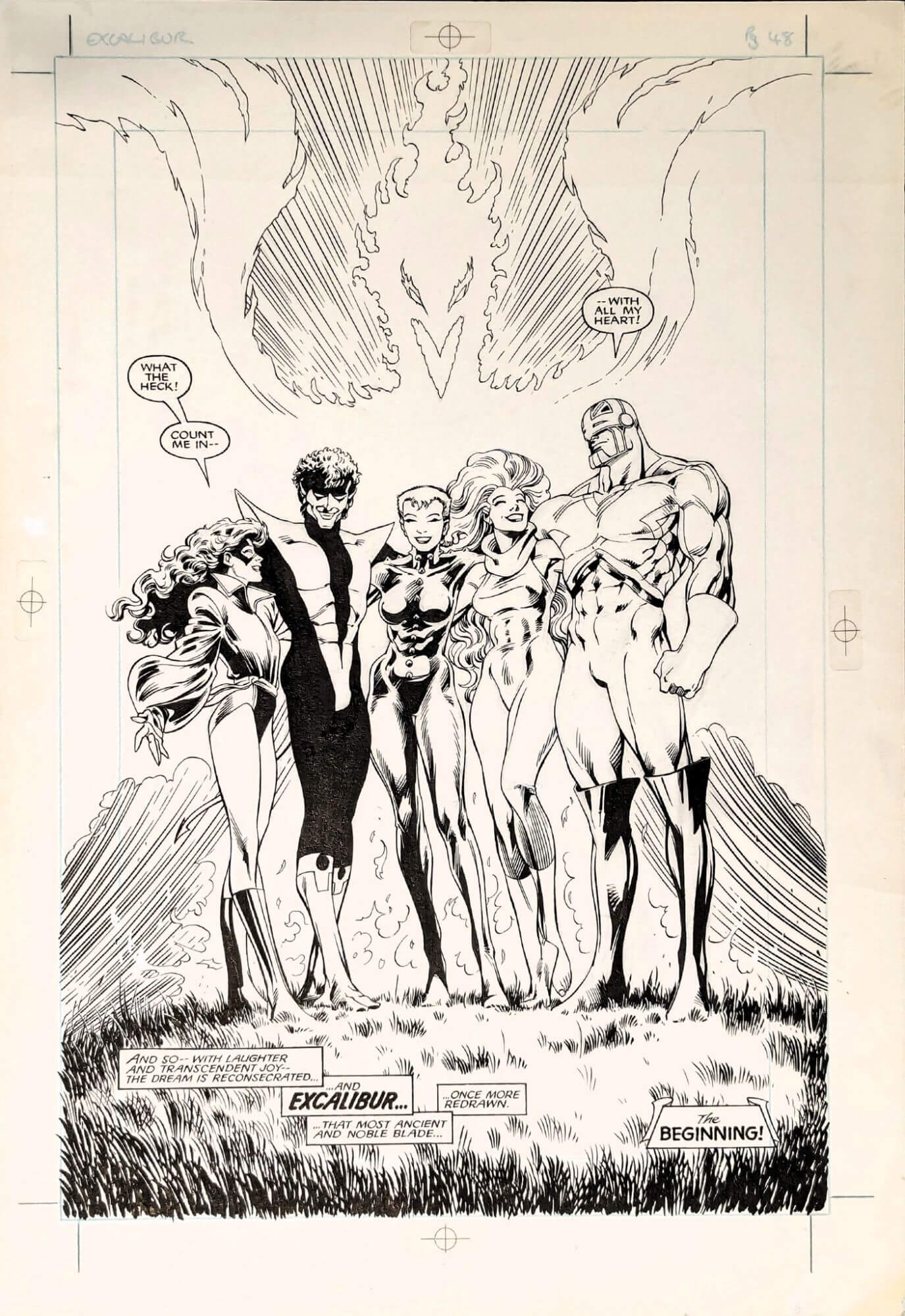 Una tavola di Excalibur disegnata da Alan Davis e inchiostrata da Paul Neary
