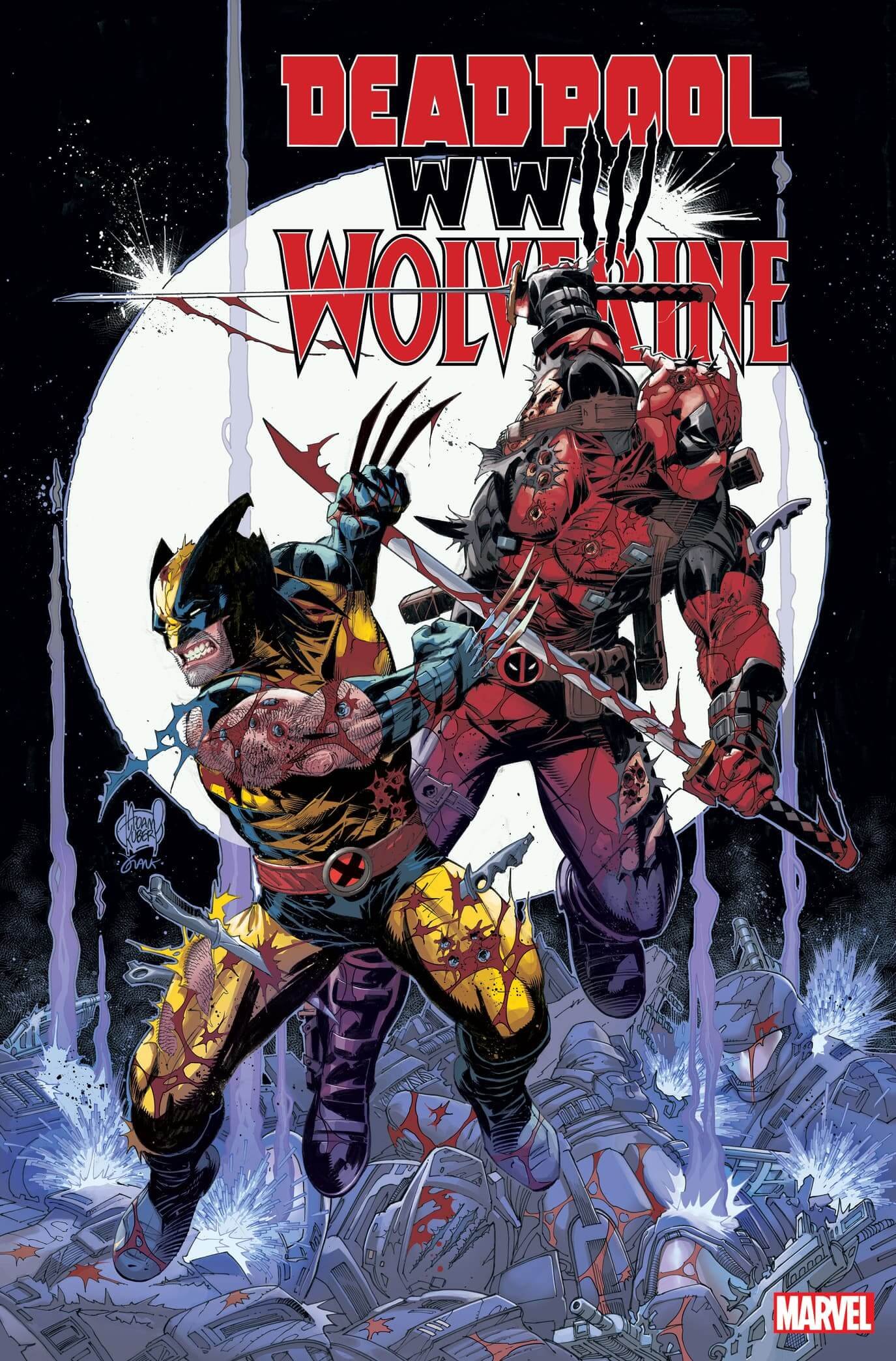 Couverture de Deadpool &amp ; Wolverine : WWIII 1 par Adam Kubert