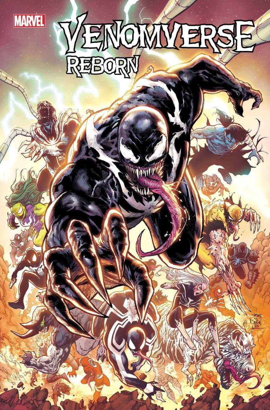Couverture de Venomverse Reborn 1 par Tony Daniel