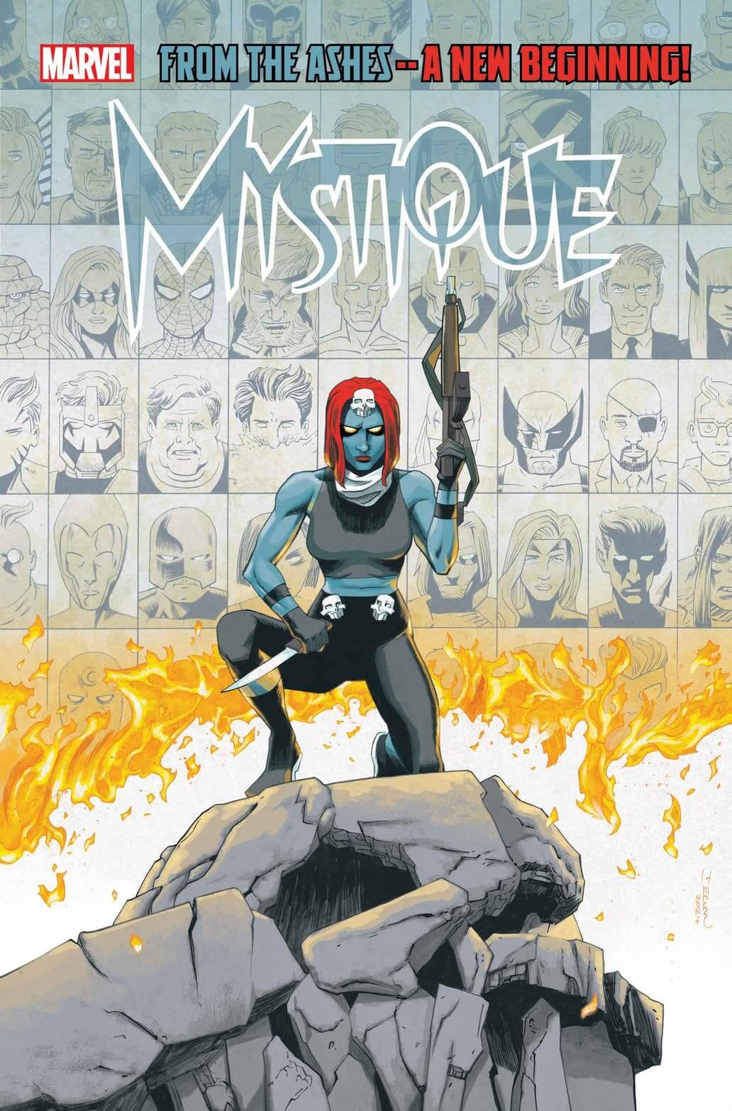 Mystica protagonista nella cover di Mystique 1 di Declan Shalvey