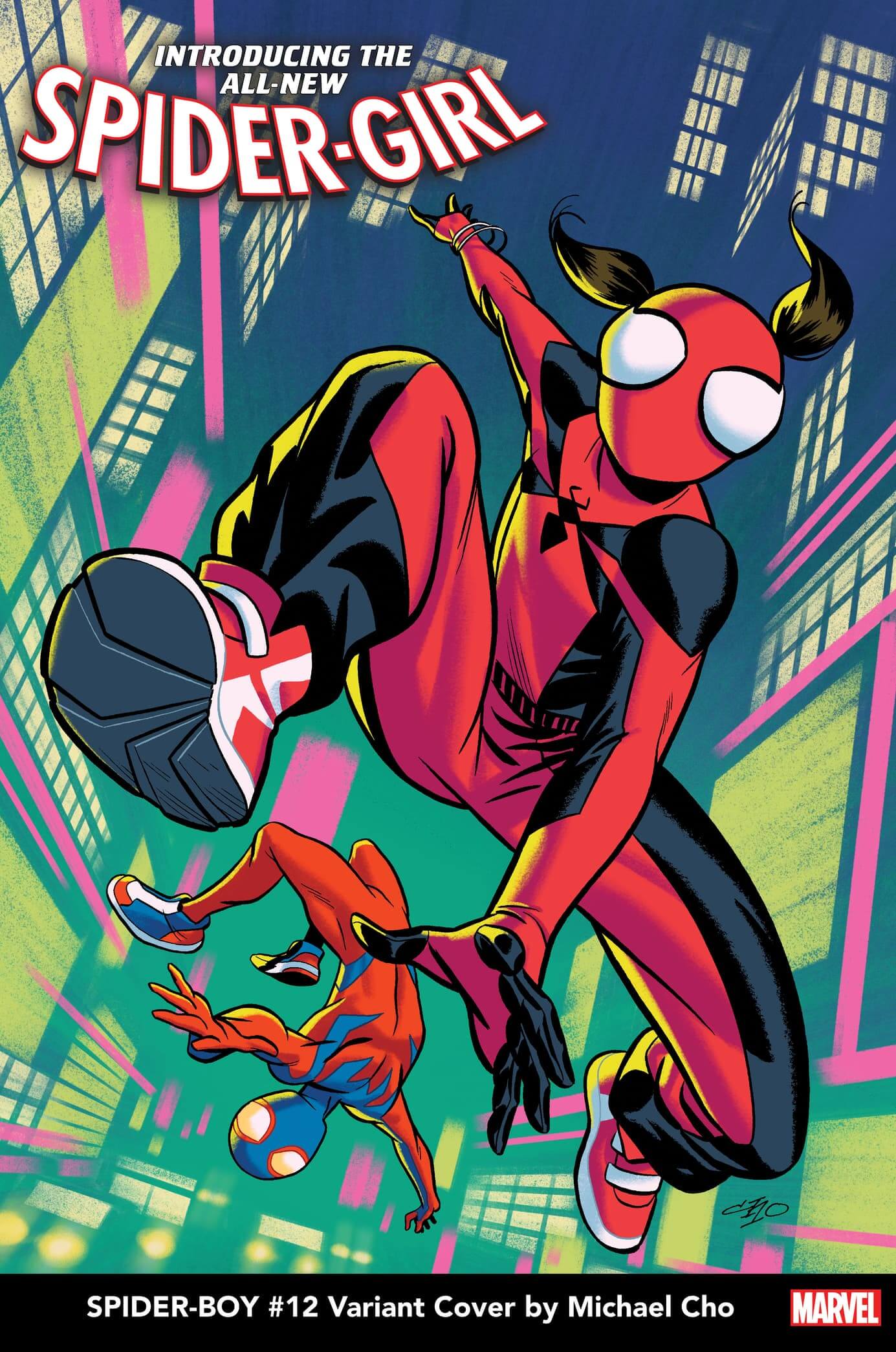 Variant cover di Spider-Boy 12 di Michael Cho, con l'esordio della nuovissima Spider-Girl