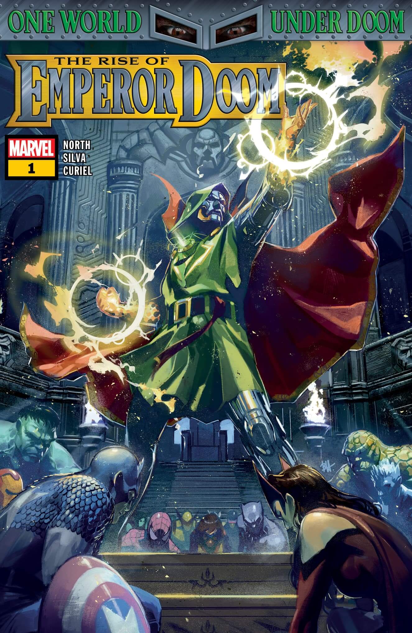 Cover di Rise of Emperor Doom 1 di Ben Harvey