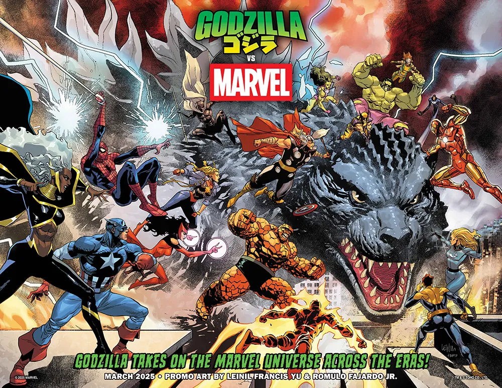 Immagine promozionale di Godzilla vs Marvel di Leinil Francis Yu