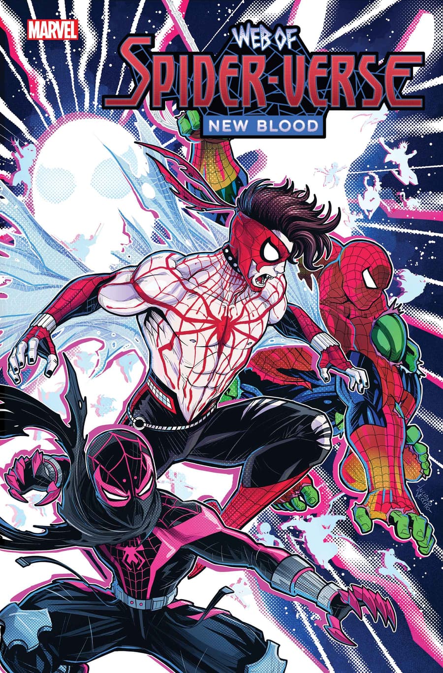 Cover di Web of Spider-Verse: New Blood di Luciano Vecchio