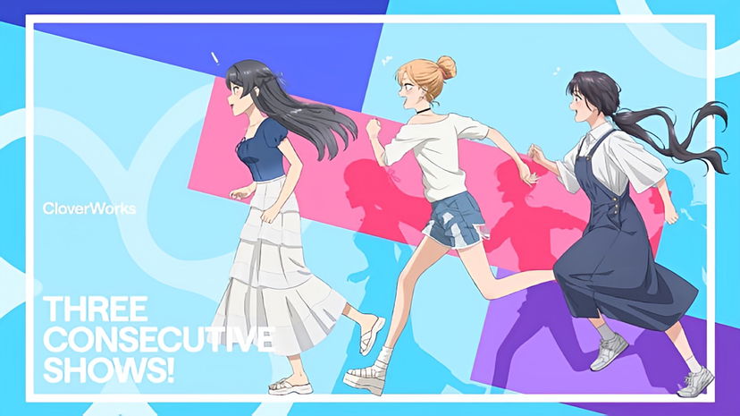 Tre protagoniste, un’unica illustrazione: CloverWorks celebra i suoi anime estivi preview