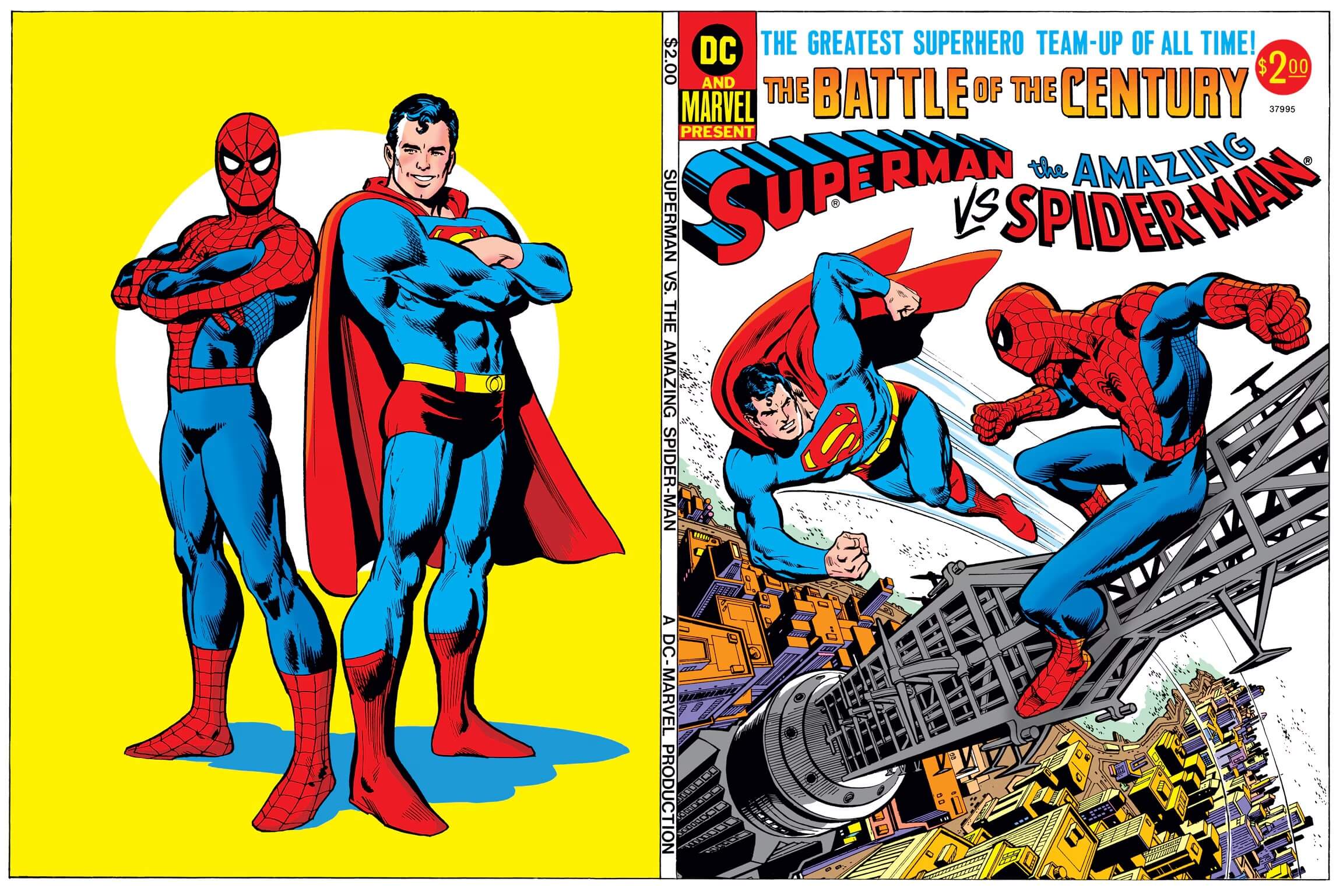 Cover e retrocover di Treasury Edition 50th Anniversary of Superman vs. The Amazing Spider-Man di Ross Andru