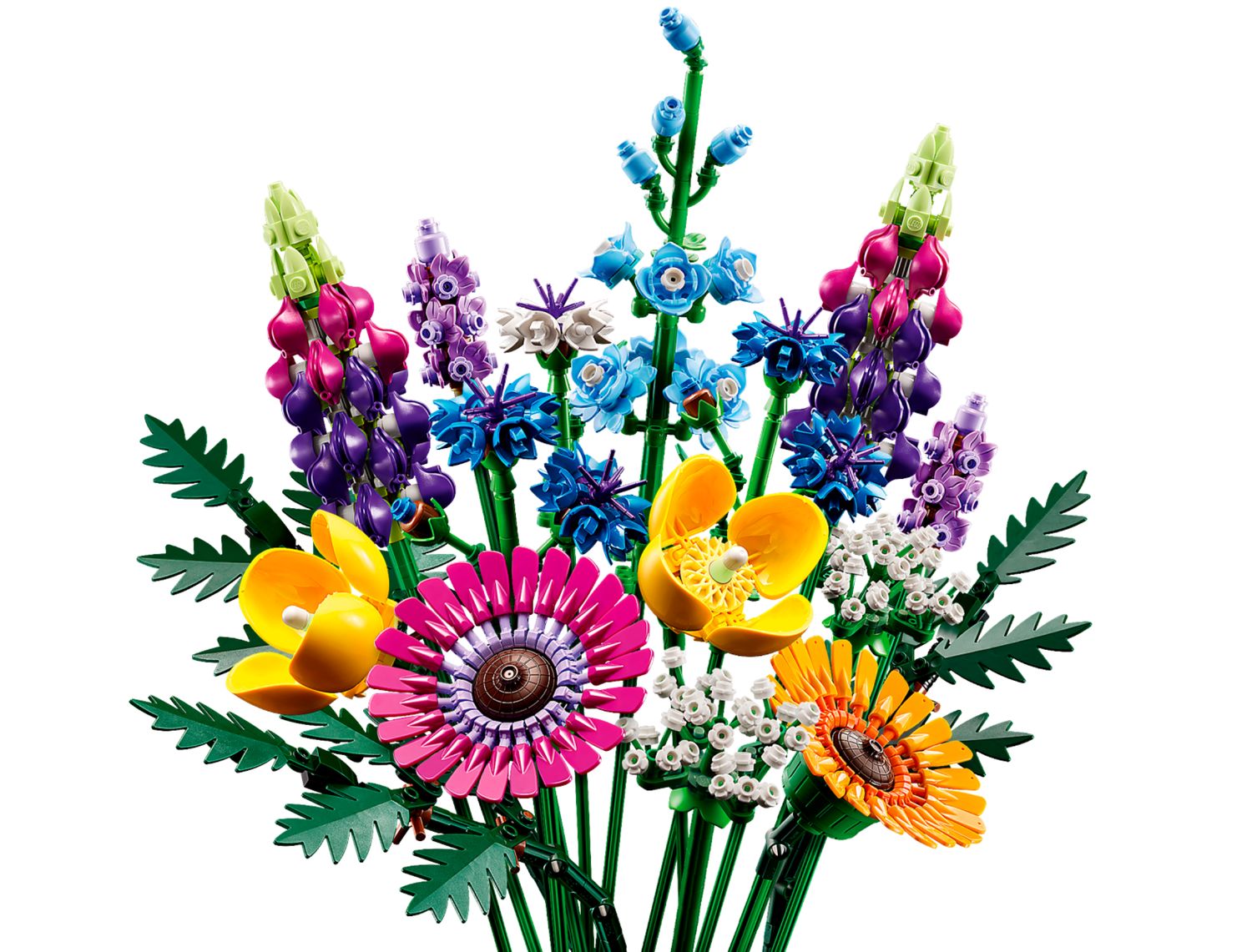 LEGO Botanicals Bouquet fiori selvatici 10313 con steli e fiori di diversi colori