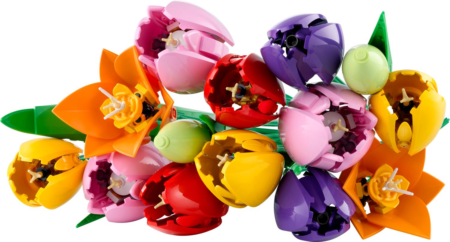 LEGO Botanicals Bouquet di tulipani 11501 con fiori rossi, gialli, rosa e viola
