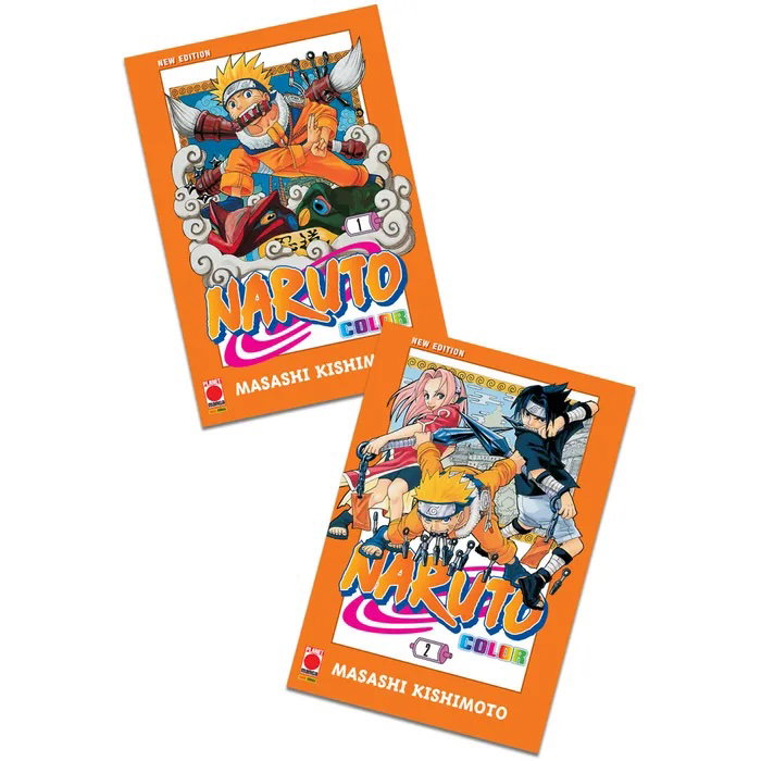 Naruto Color New Edition di Planet Manga: copertine dei volumi 1 e 2 del manga a colori di Masashi Kishimoto