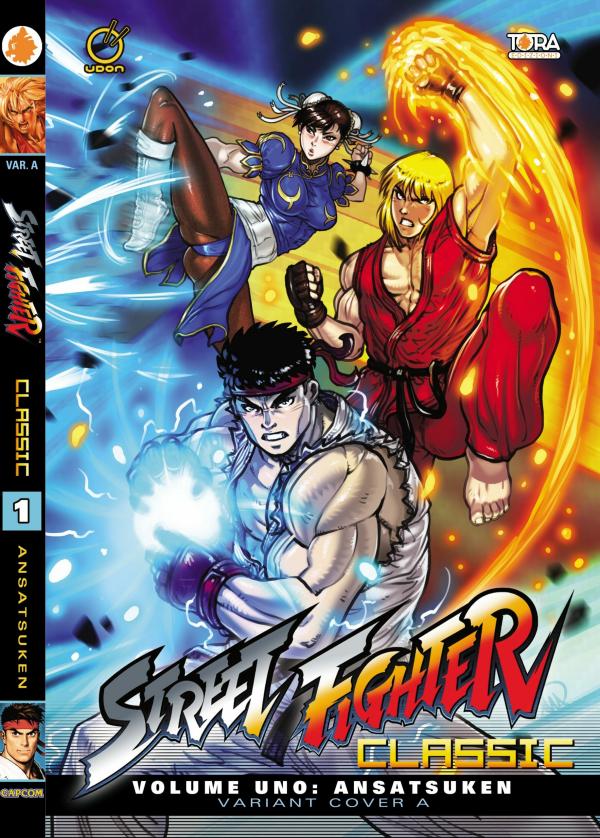 Copertina italiana del fumetto Street Fighter Classic volume 1 Ansatsuken pubblicato da Tora Edizioni
