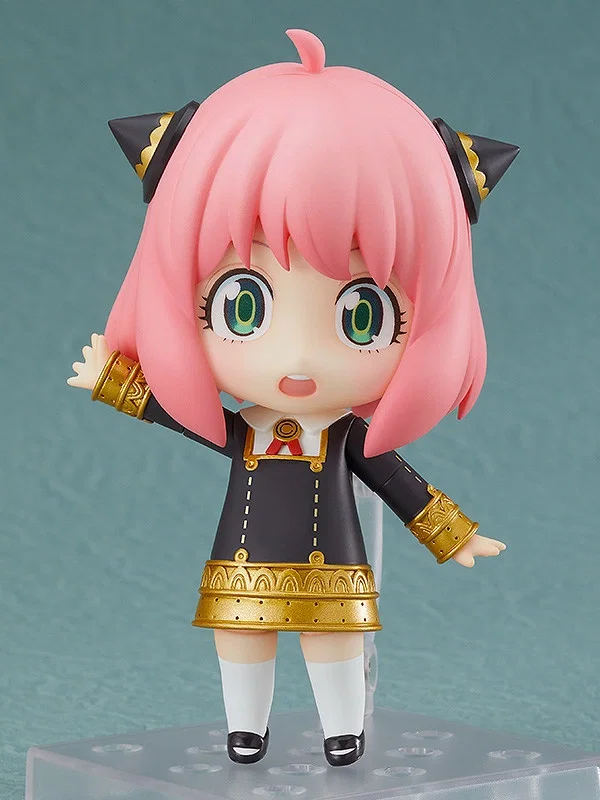 Nendoroid Anya Forger 1902 di SPY x FAMILY con uniforme dell’Eden Academy e una mano alzata.