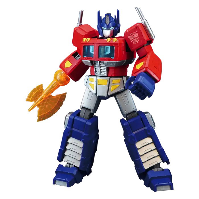 Blokees Action Edition G1 Optimus Prime con ascia di Energon arancione