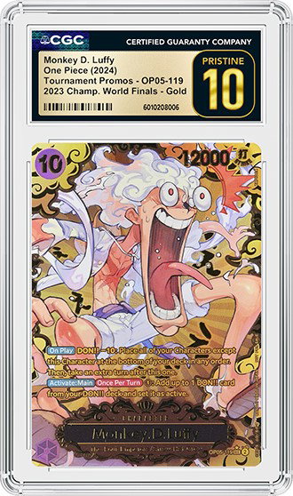 Monkey D. Luffy OP05-119 Gold dei World Finals nella custodia CGC Pristine 10