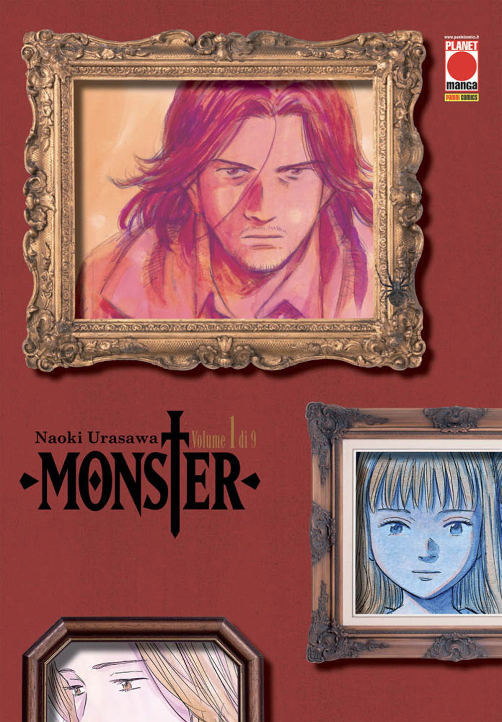 Copertina di Monster Deluxe volume 1 con il ritratto di Kenzo Tenma in una cornice