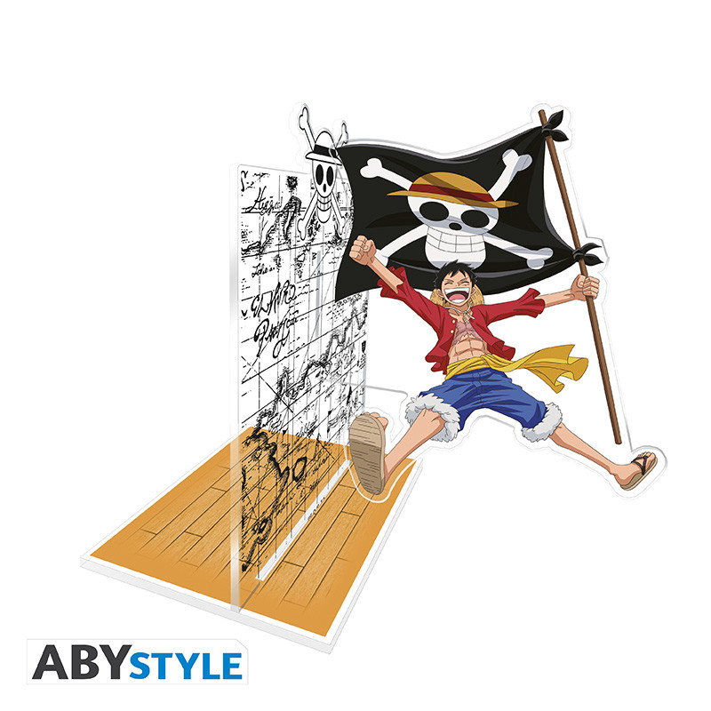 Fermalibri One Piece ABYstyle ABYACF203 in acrilico con Luffy e la sua bandiera