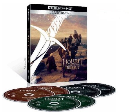 Cofanetto Lo Hobbit in 4K Ultra HD con sei dischi per le versioni cinematografiche ed estese