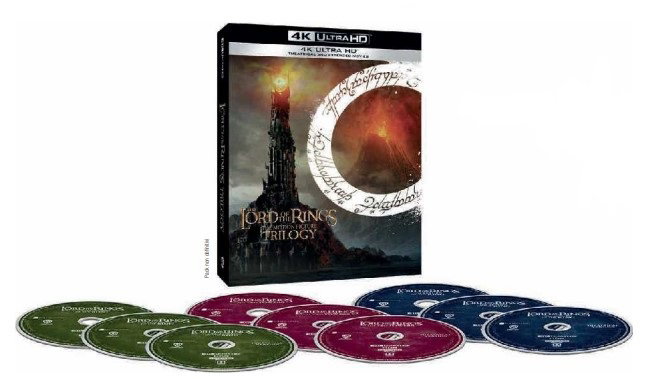 Cofanetto Il Signore degli Anelli in 4K Ultra HD con nove dischi e versioni cinematografiche ed estese