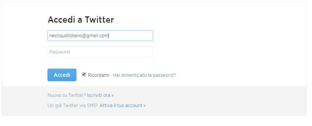 twitter password
