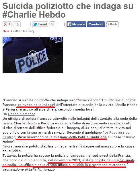 Helric Fredou, il poliziotto «suicida» che indagava su Charlie Hebdo