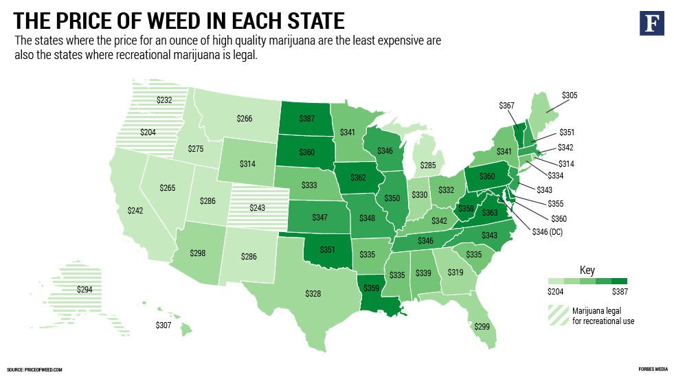 quanto si paga la marijuana negli USA