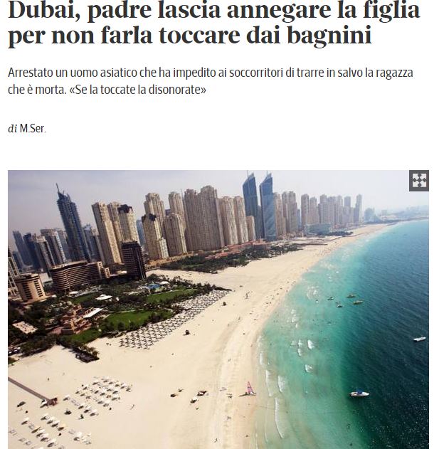 La ragazza lasciata annegare dal padre a Dubai… è morta vent'anni fa article-post