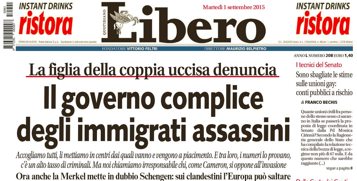 «Il governo complice degli immigrati assassini» article-post