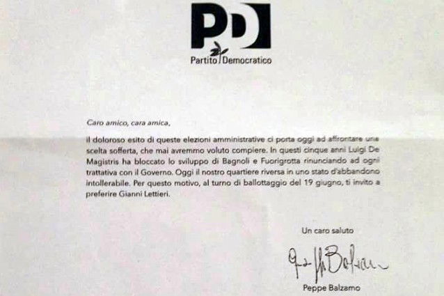 peppe balzamo lettera partito democratico lettieri