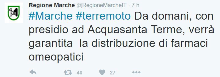 La versione della Regione Marche sui farmaci omeopatici ai terremotati article-post