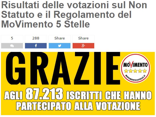 Beppe Grillo e il voto su Non Statuto e regolamento già a rischio article-post