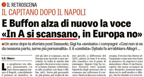 Gigi Buffon e quelli che «in serie A si scansano» article-post
